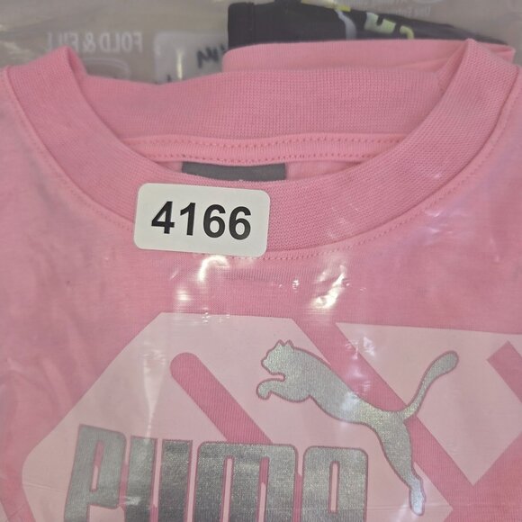 Puma Girls 4 2-Piece Set: Pink T-Shirt & Black Shorts 4166 - Picture 13 of 13